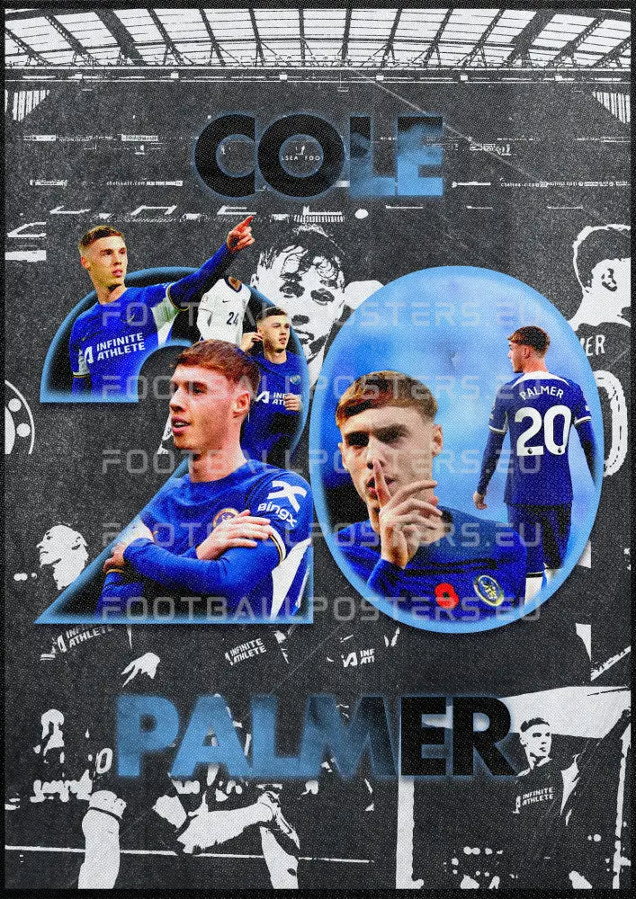 Cole Palmer ’20’’ | Poster Black & White / 30X40 Cm Premium Matte Papper